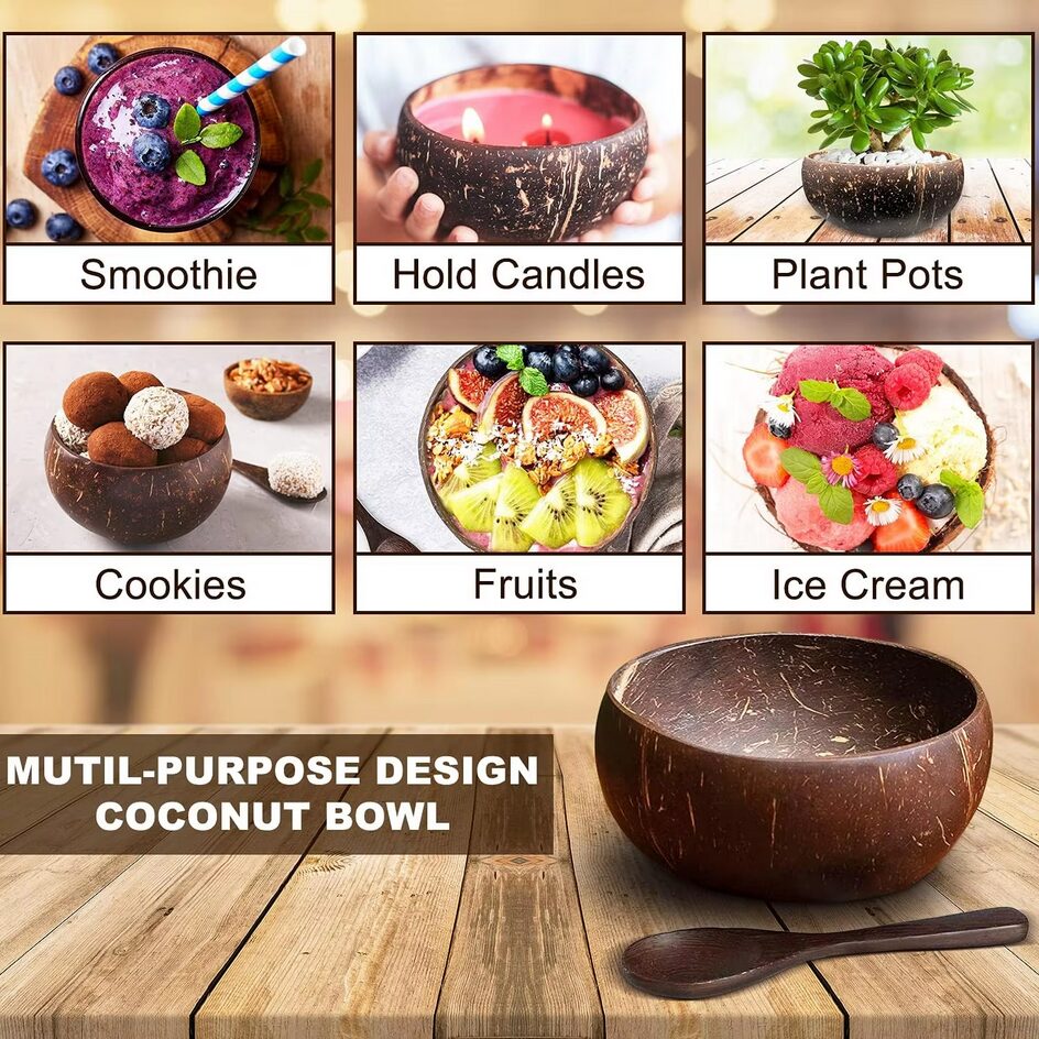 Natural Coconut Shell Bowls - Image 4